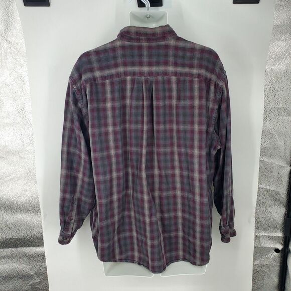 Arrow Blue Jeans Co Shirt Mens 2XL Gray Burgundy Plaid Flannel Button Down Soft - Picture 4 of 9